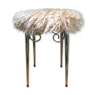 Vintage fur stool