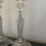 3 bougeoirs en verre transparent