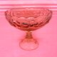 Cup mounted on foot patterns fruit glass pink