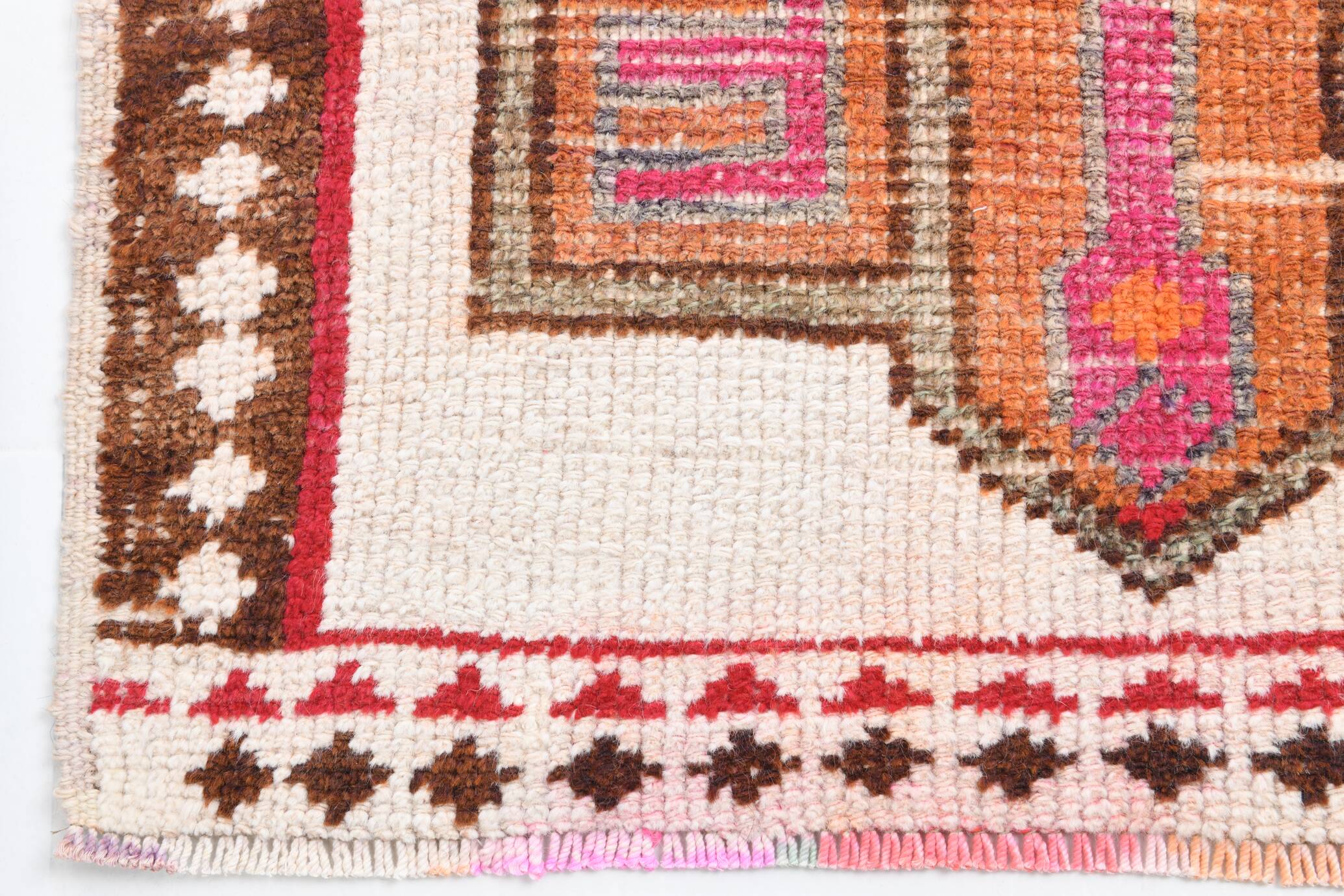 Red & Brown Oriental Persian Runner Rug, 84x334Cm