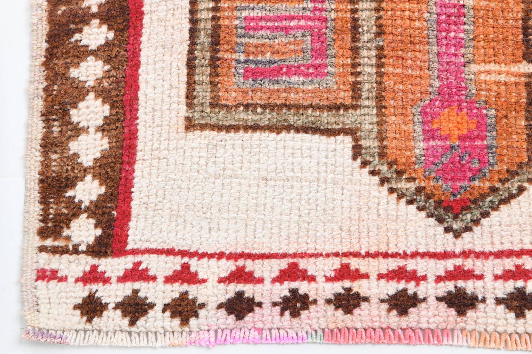 Red & Brown Oriental Persian Runner Rug, 84x334Cm