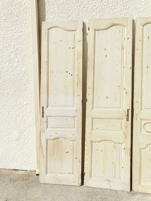 Set of 6 interior doors in fir of the nineteenth century