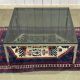 Chrome coffee table with a glass top from the 1980s.
