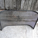 Old fire shield for fireplace fleur de lys