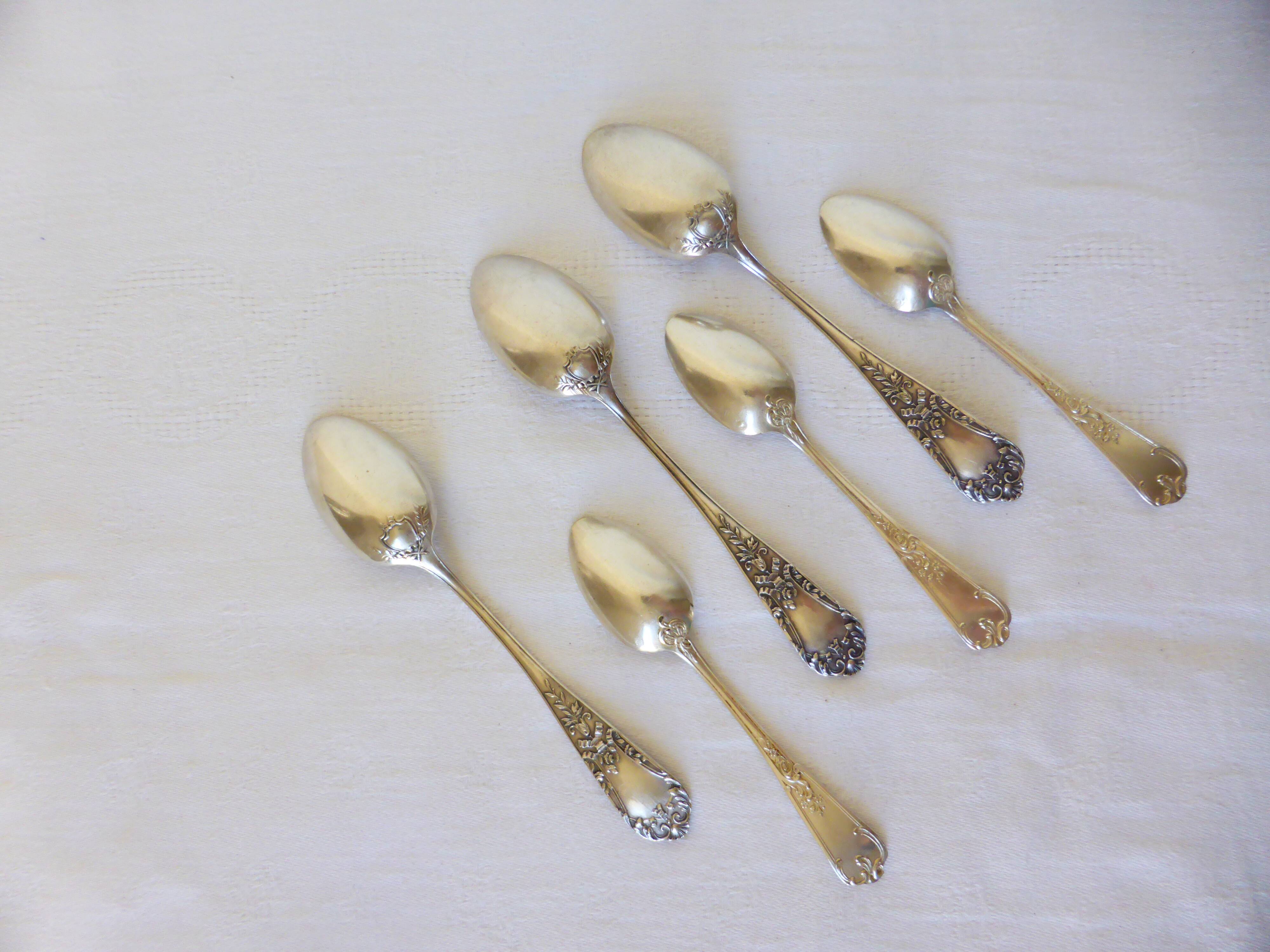 3 small spoons + 3 vintage silver-plated metal mocha spoons