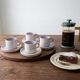 Service à café vintage faïence Salins-les-Bains peint main 4 personnes