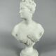 White Marble Sculpture Bust of Diana After Houdon (1741-1828) 19th Century