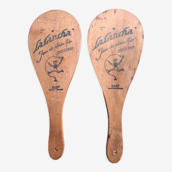 French vintage wooden racquets for children