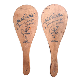 French vintage wooden racquets for children