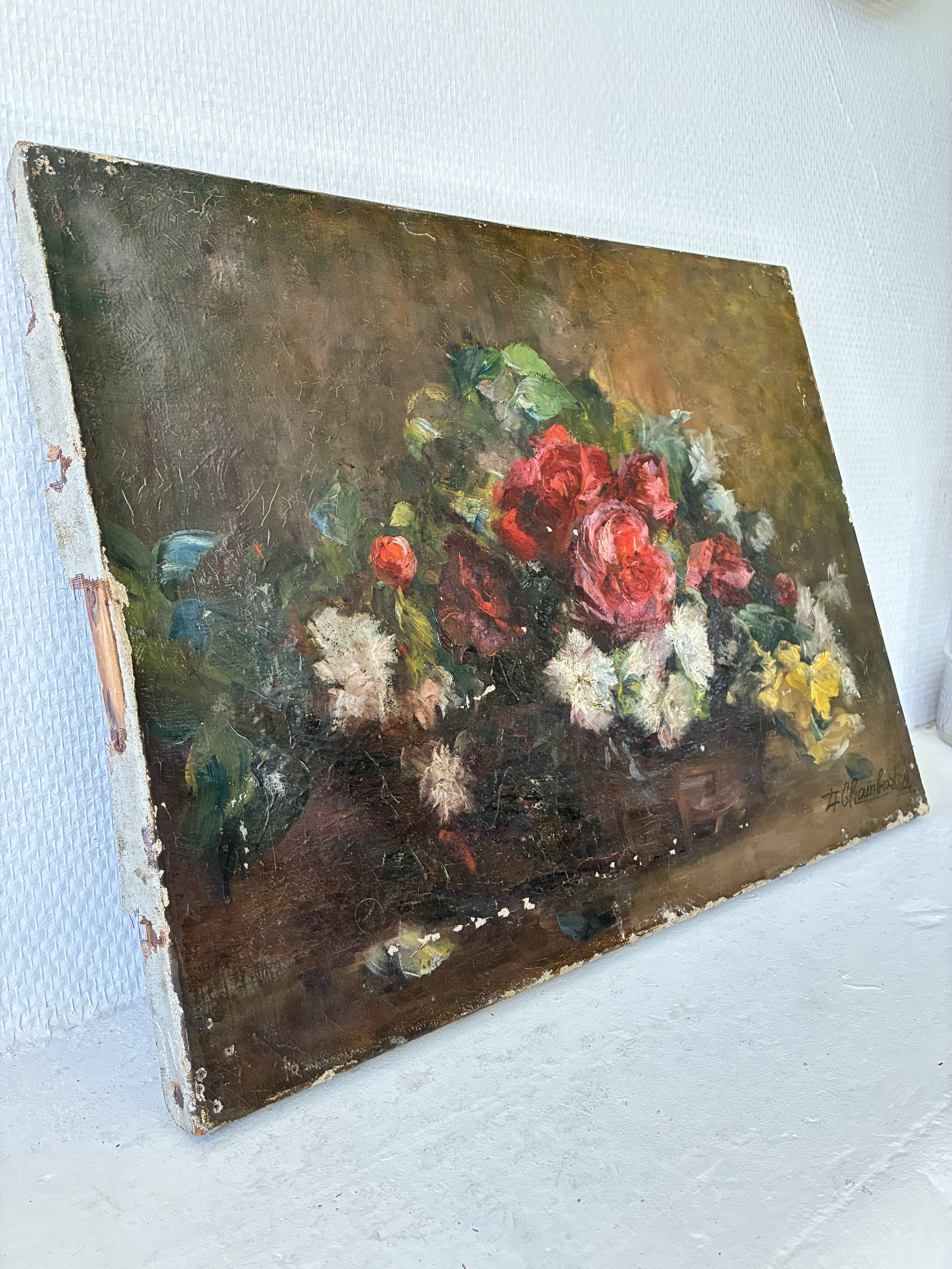 Old painting oil on canvas still life