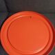 Vintage round mirror 70s / orange plastic