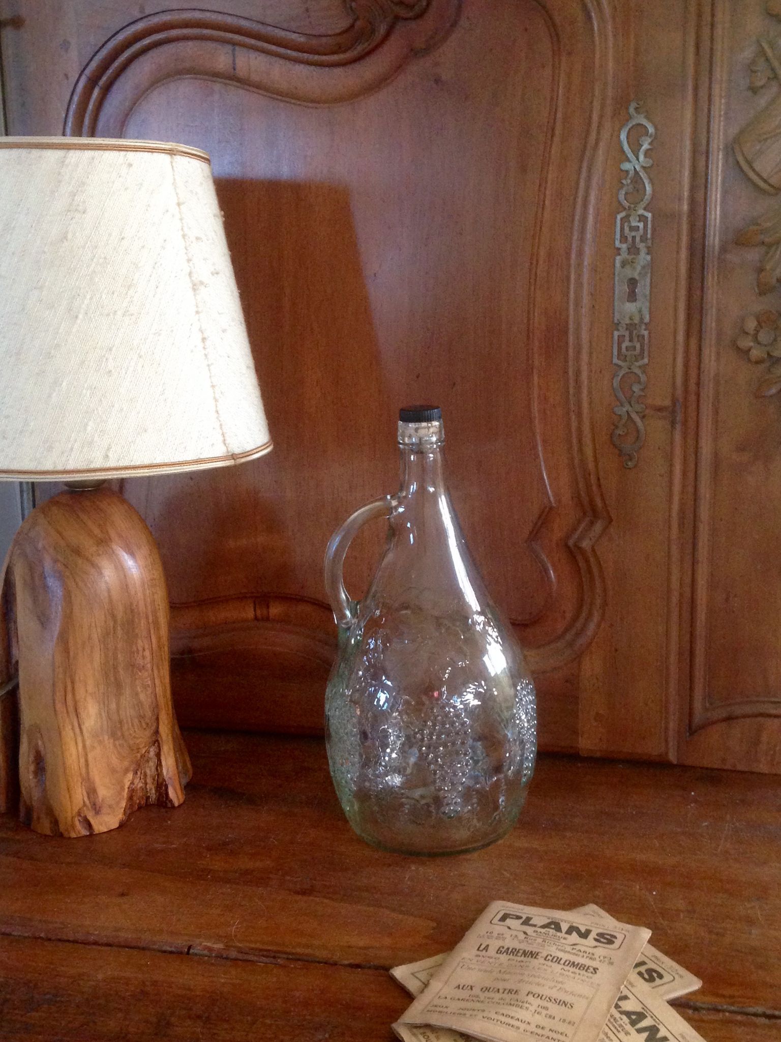 Bouteille en verre moulé vintage 1,75cl