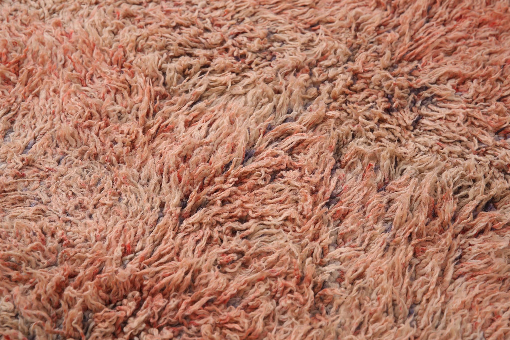 Peach Vintage Moroccan Rug 203 x 331 cm, Berber Shag Rug, Handmade Boho Rug
