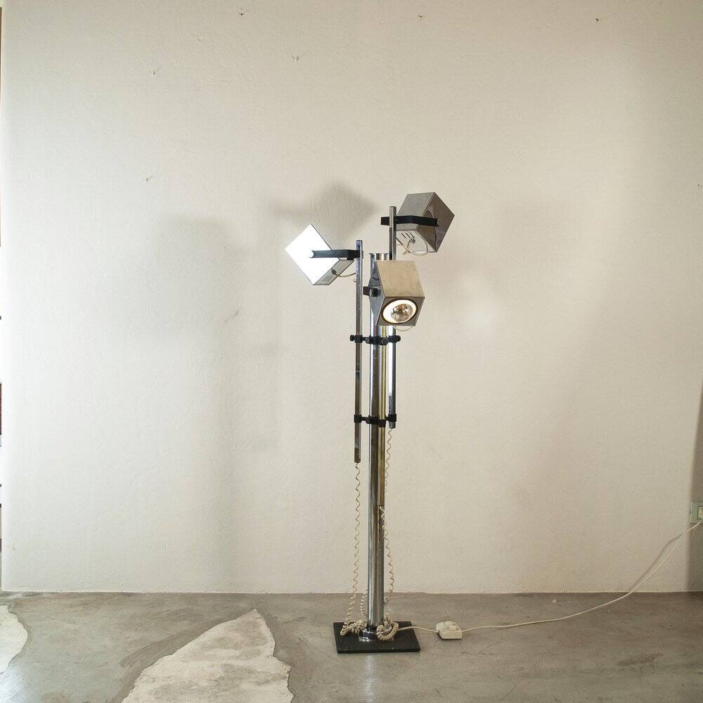 Adjustable Space Age floor lamp in metal, Italy, 1970s