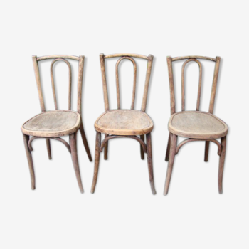Lot of three old bistro chairs