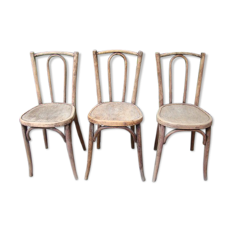 Lot of three old bistro chairs