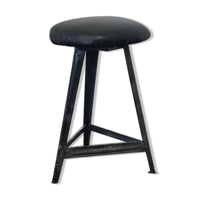 Tabouret industriel en métal vintage