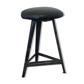 Tabouret industriel en métal vintage