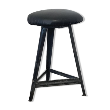 Tabouret industriel en métal vintage