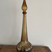 Vintage Empoli Glass Decanter with Stopper, Italy, 1960s
