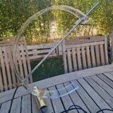 Modernist table lamp in plexiglass metal and brass TECA ITALIA circa 1980