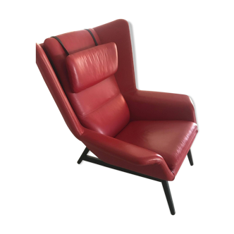 Red leather armchair design