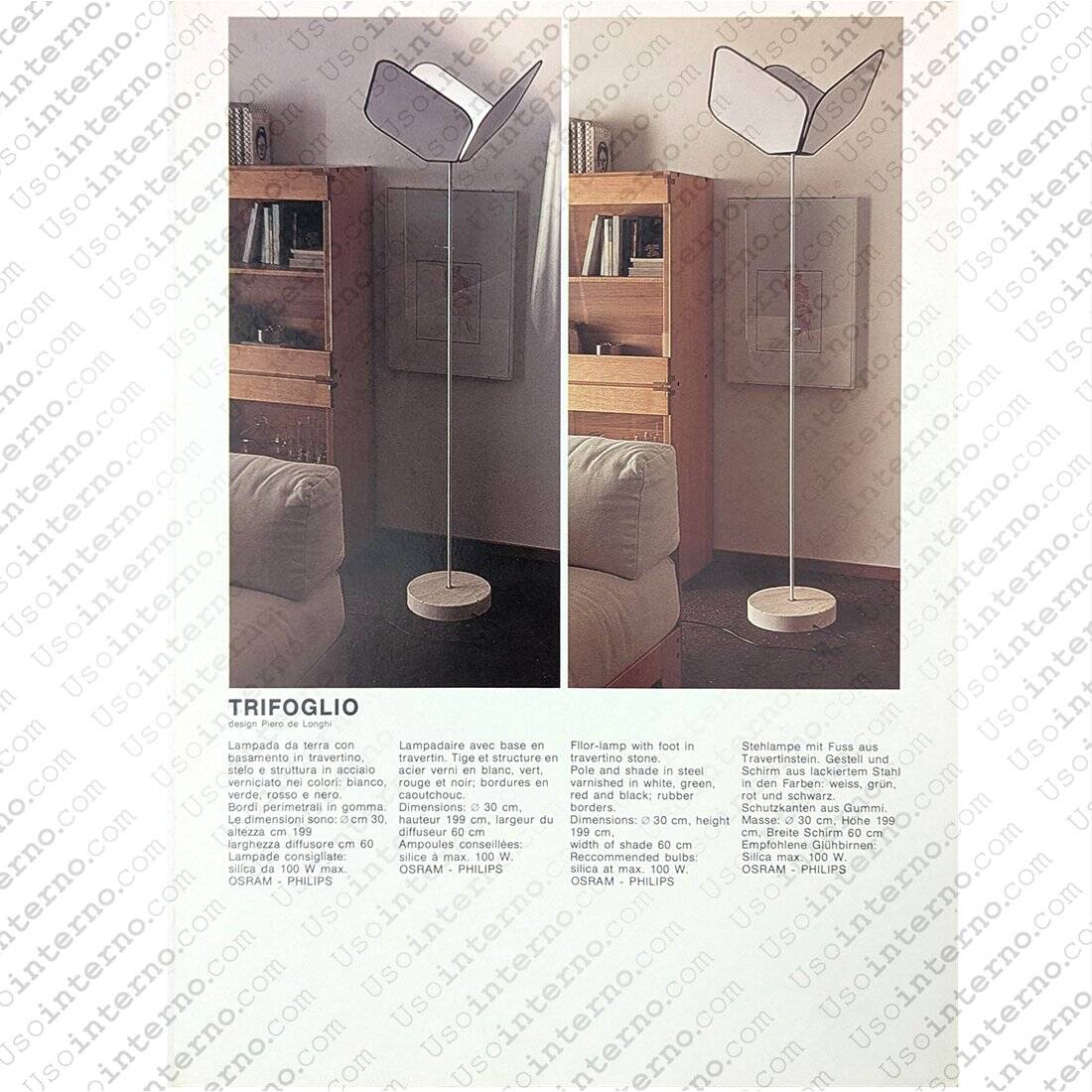 Trifoglio floor lamp by Piero De Longhi for Ibis, 1970s.