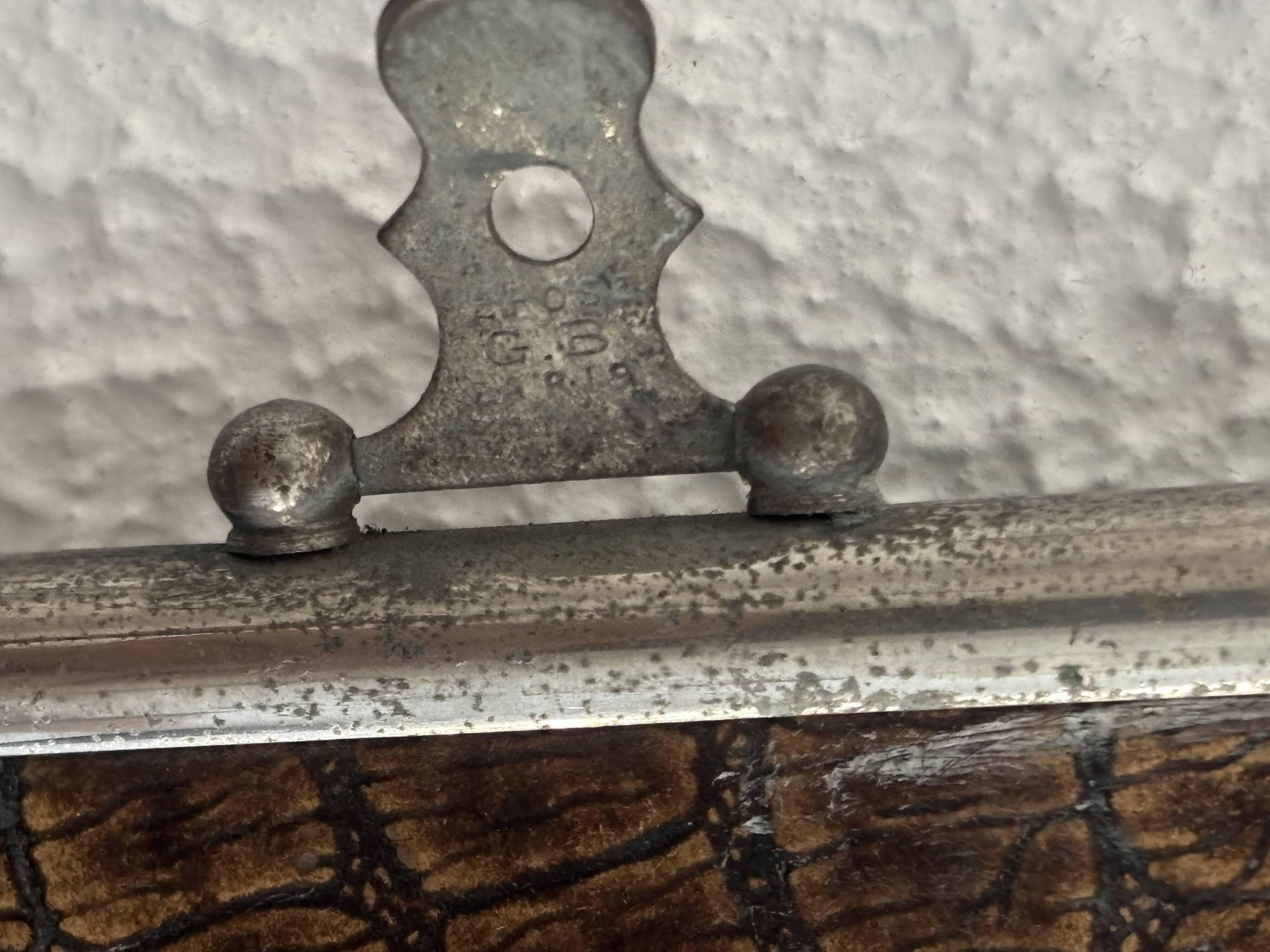 Vintage 1930s triptych barber mirror registered G.B Paris - 28 x 69 cm