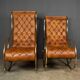 Mid 20thc british made pair of leather rocking chairs c.1950