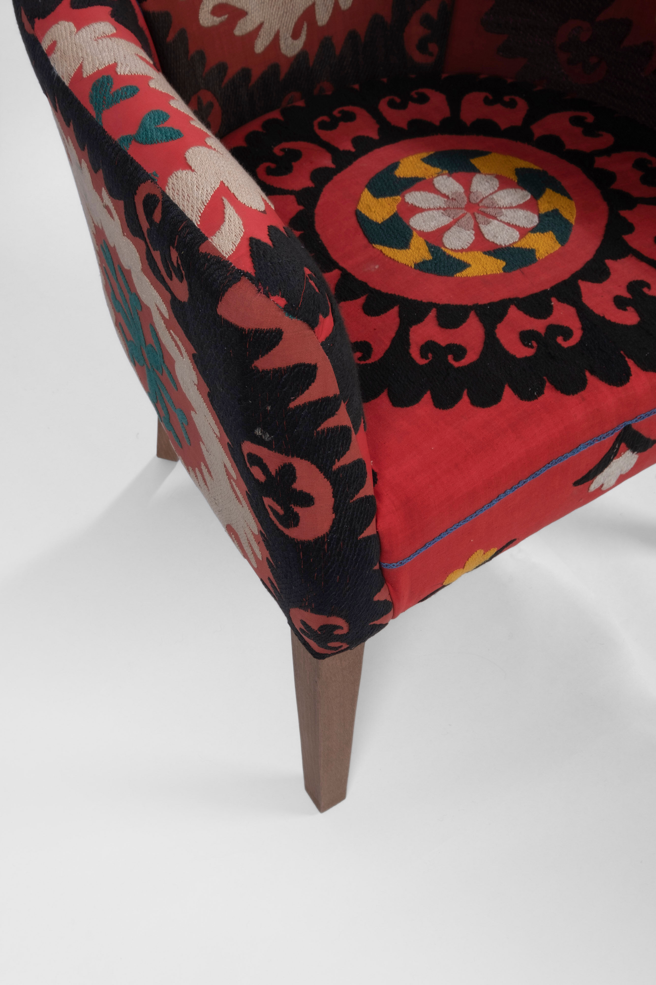 Unique Suzani Armchair Ethnic Bergere