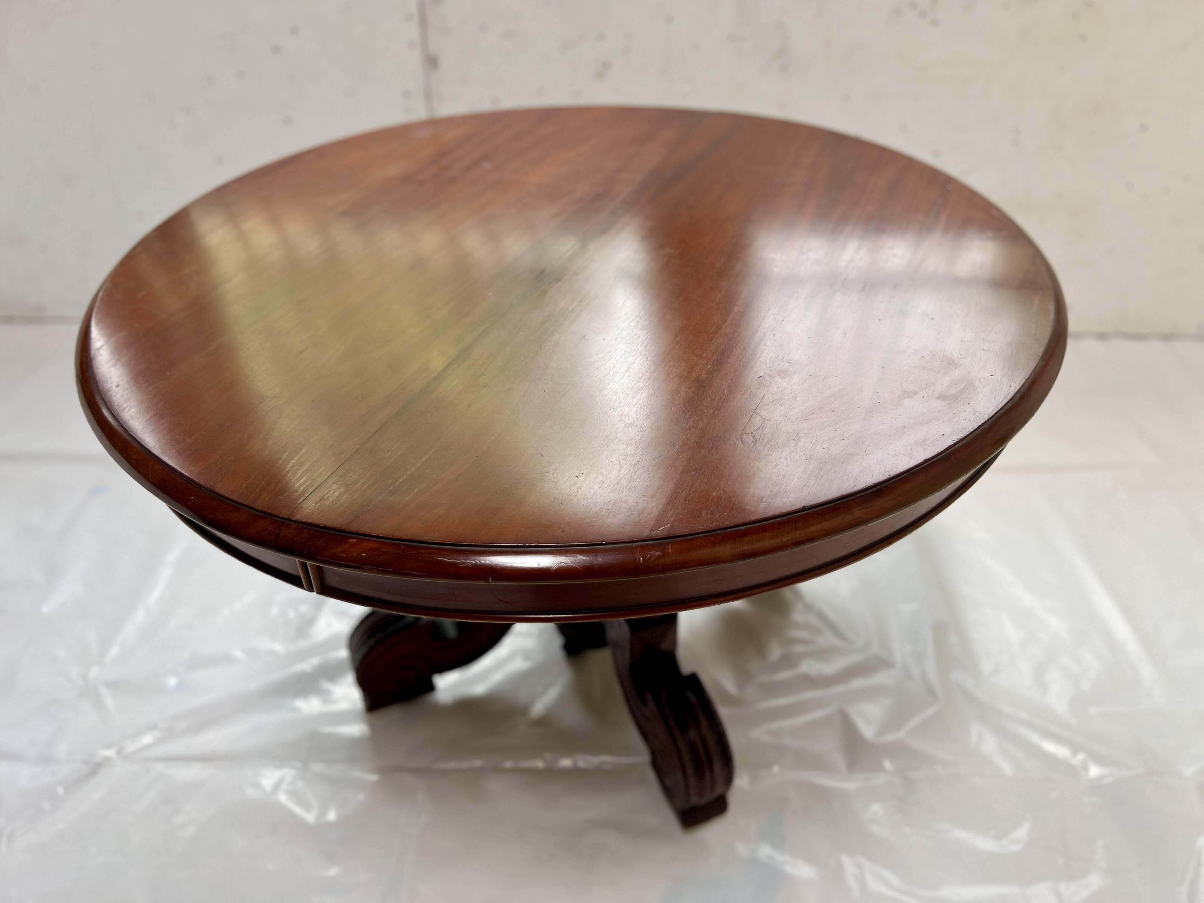 Napoleon III central leg table, solid mahogany, 19th century