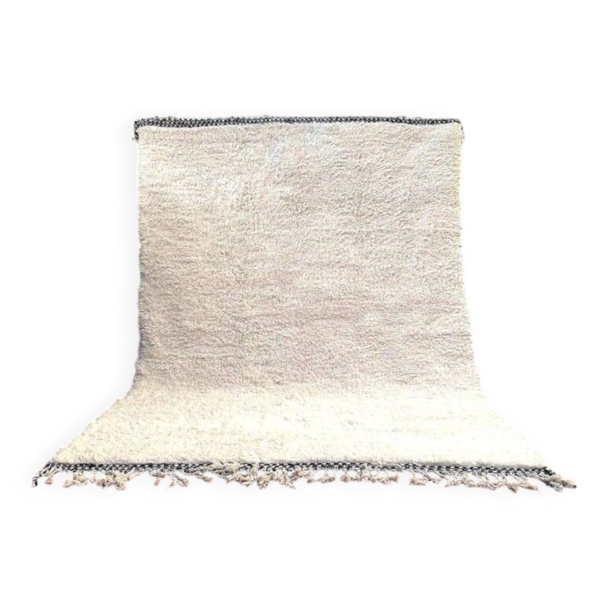 Traditional hand-woven white Berber rug, size 150 x 250 cm