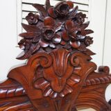 Antique Baroque Wall Mirror in Carved Mahogany