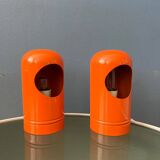 Set (2) of vintage orange table lamps