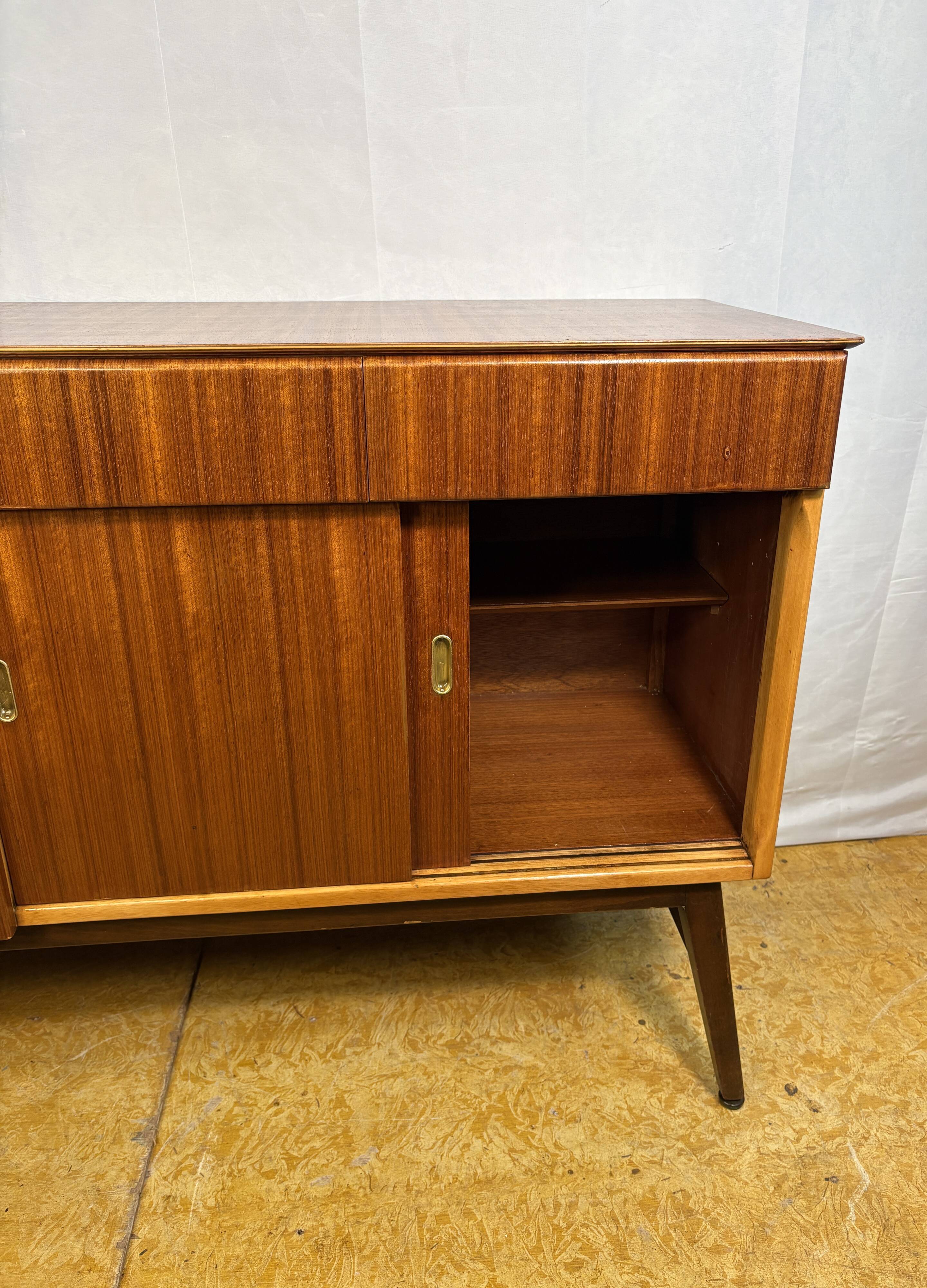 Mid-Century Retro Vintage Teak Cocktail Credenza / Sideboard by Beautility