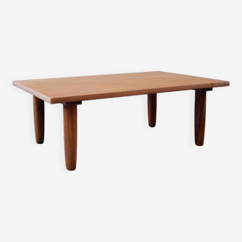 Scandinavian coffee table in ribbed wood