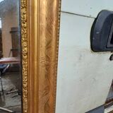 Wood mirror and golden Stuk