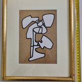 Screenprint after Jean Dubuffet framed under glass 26 cm by 32 cm