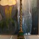 Pique candle lamp lamp in polychrome wood early 20th