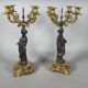 Pair of candelabra with women in the antique style of Napoleon III.