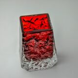 Red Sommerso ice effect vase by Seguso, Murano, Italy, 1970