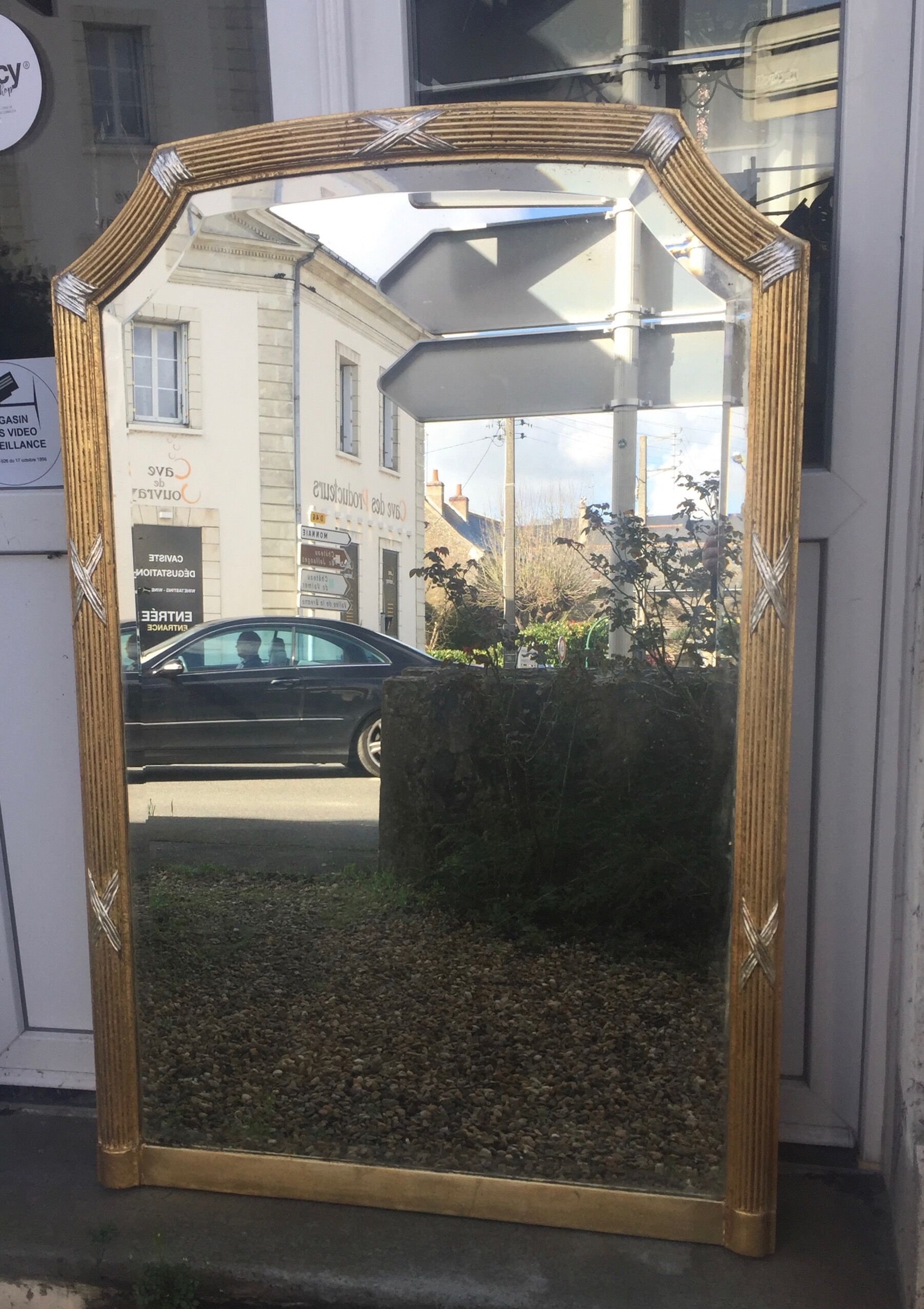 Gold and silver, mirrored early twentieth, 123 x 82 cm