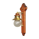 Vintage wall lamp in Murano glass, wood and brass, 1970