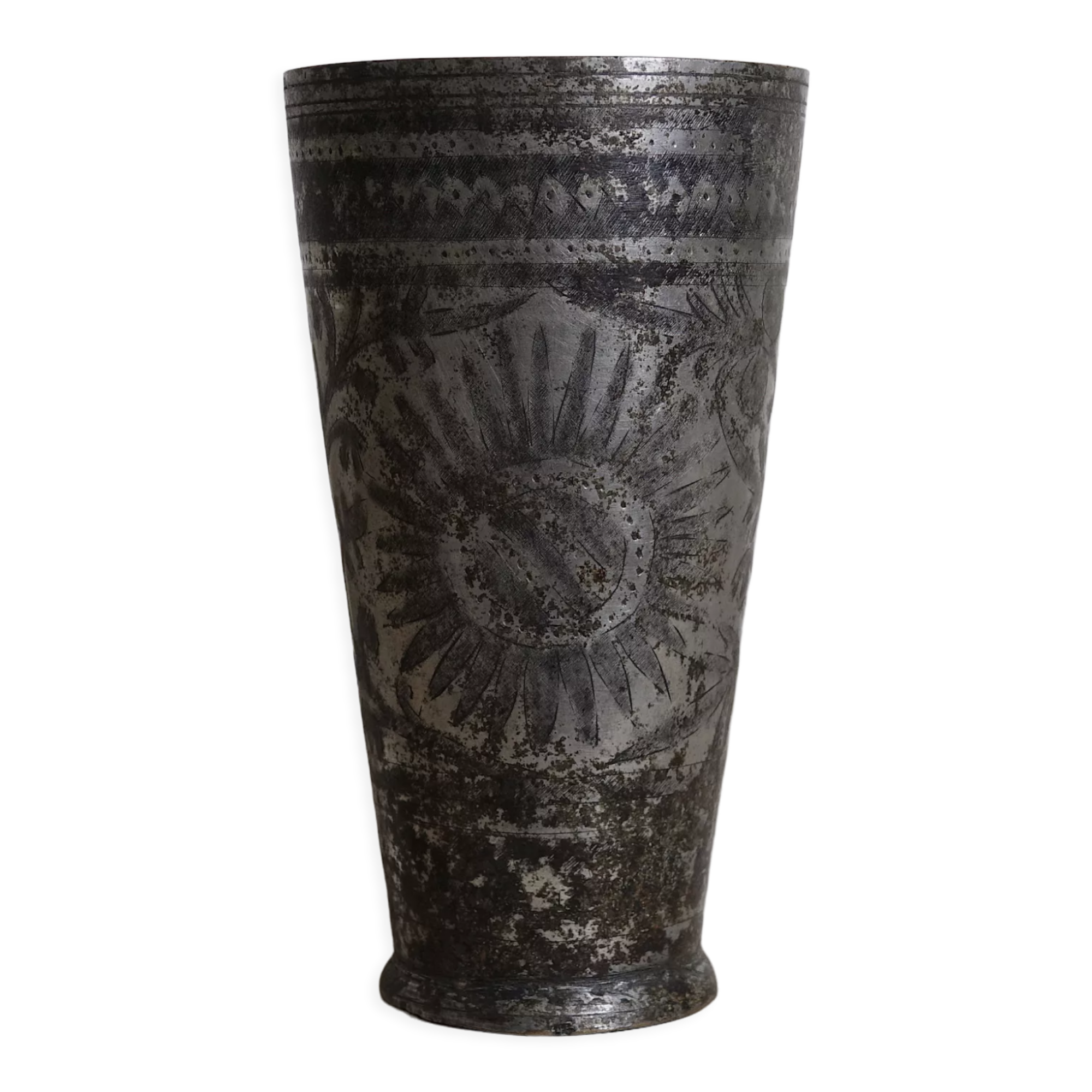 Antique brass lassi glass