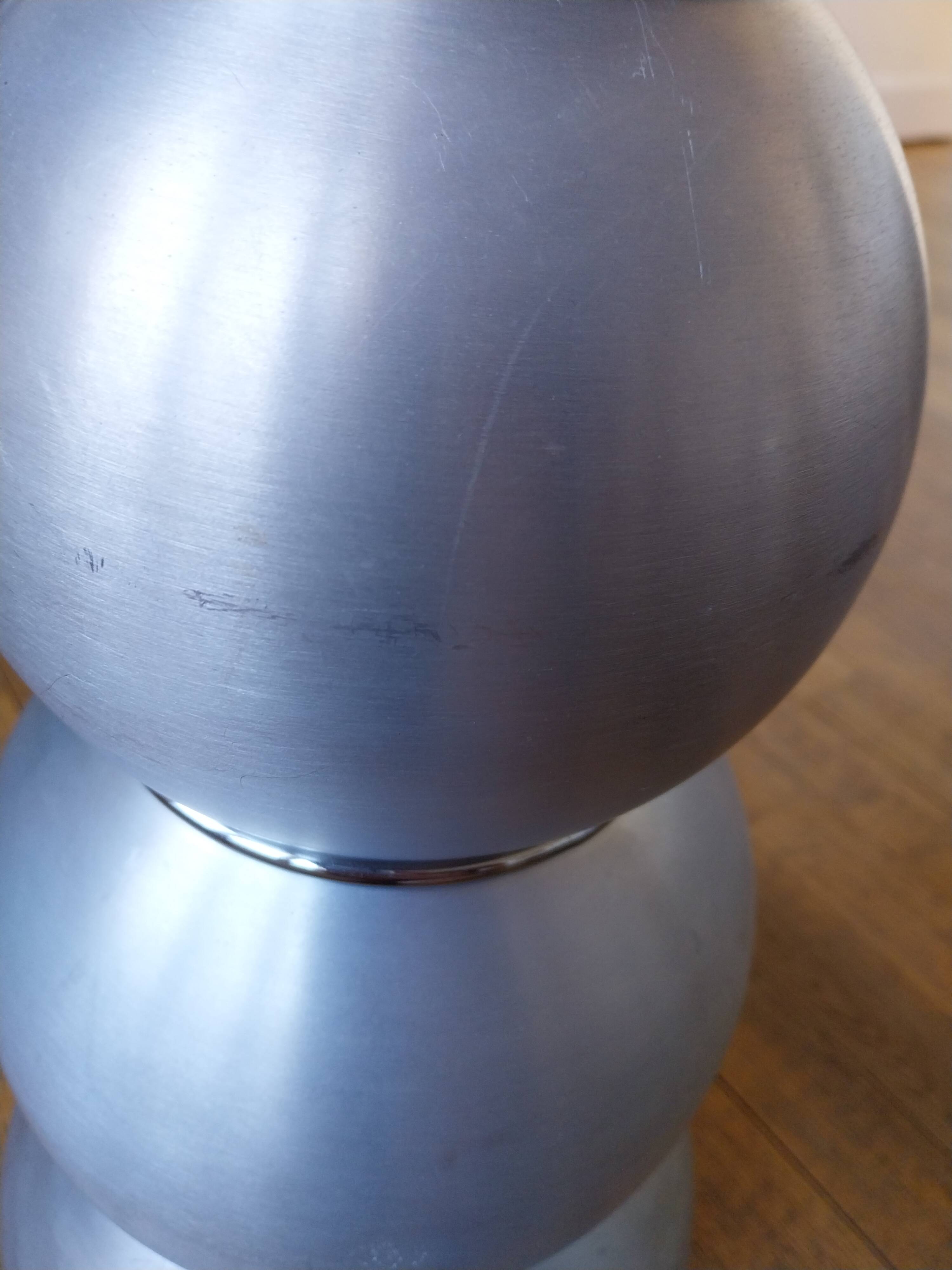 Lampe Bubble en aluminium brossé année 70