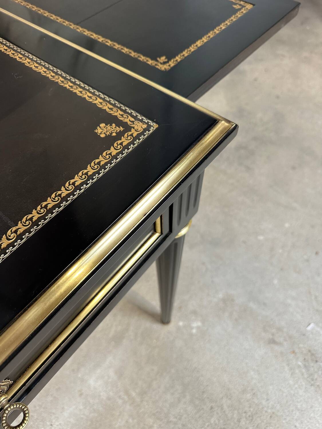 Small black Louis XVI style desk