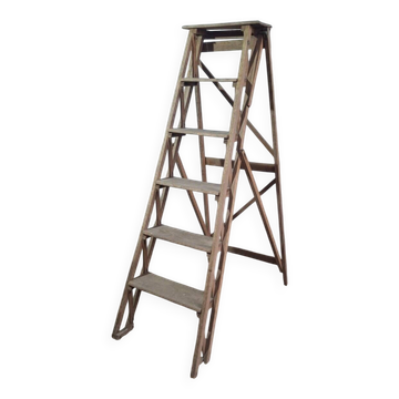 Manufrance workshop step ladder 5 steps – Vintage industrial wood