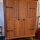 Wicker rattan bamboo wardrobe 1950 1960