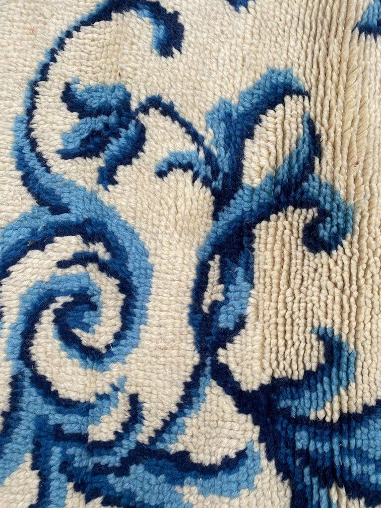 Cogolin carpet hand-knotted vintage France 128x70 cm