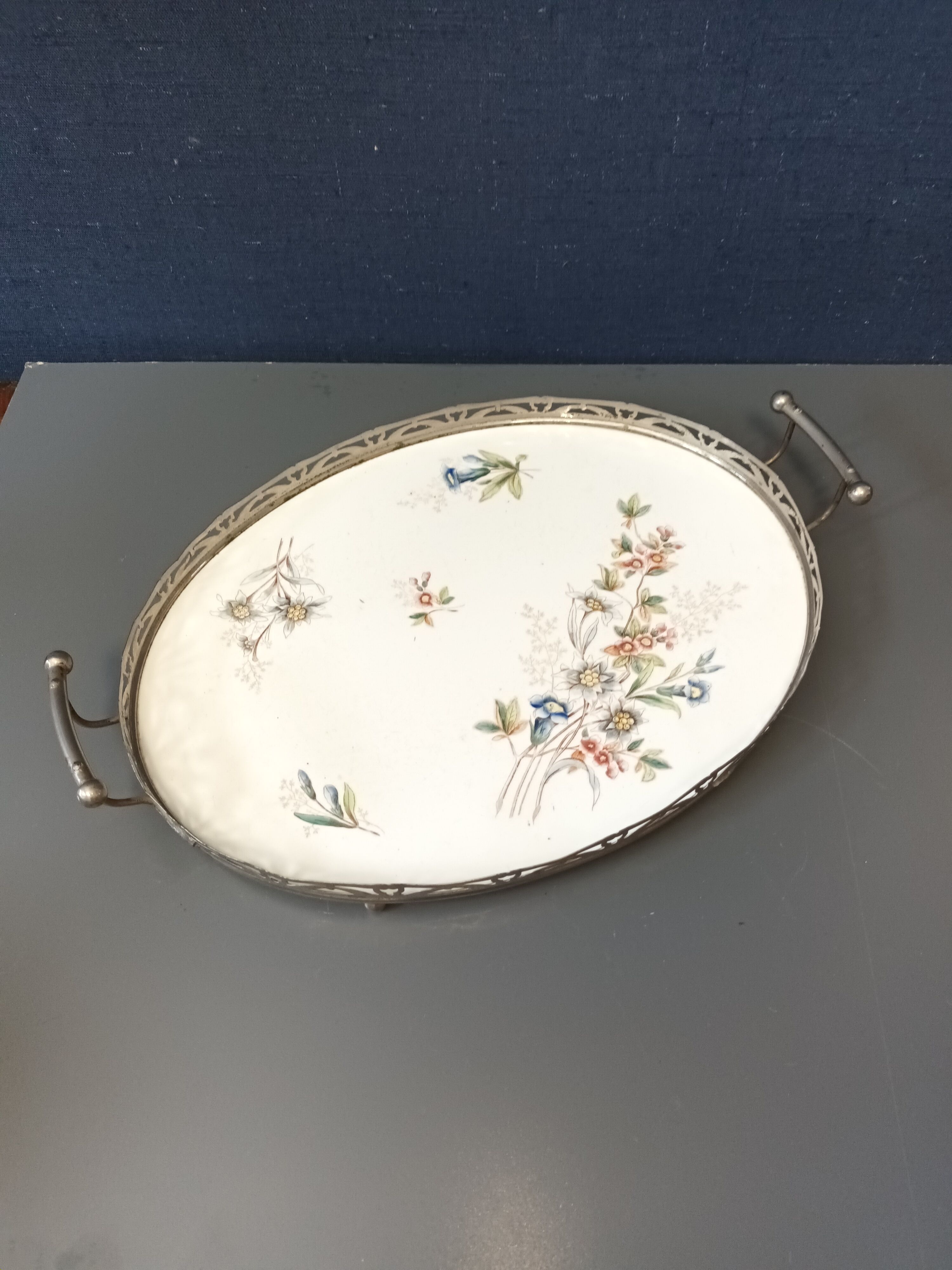 earthenware and metal top